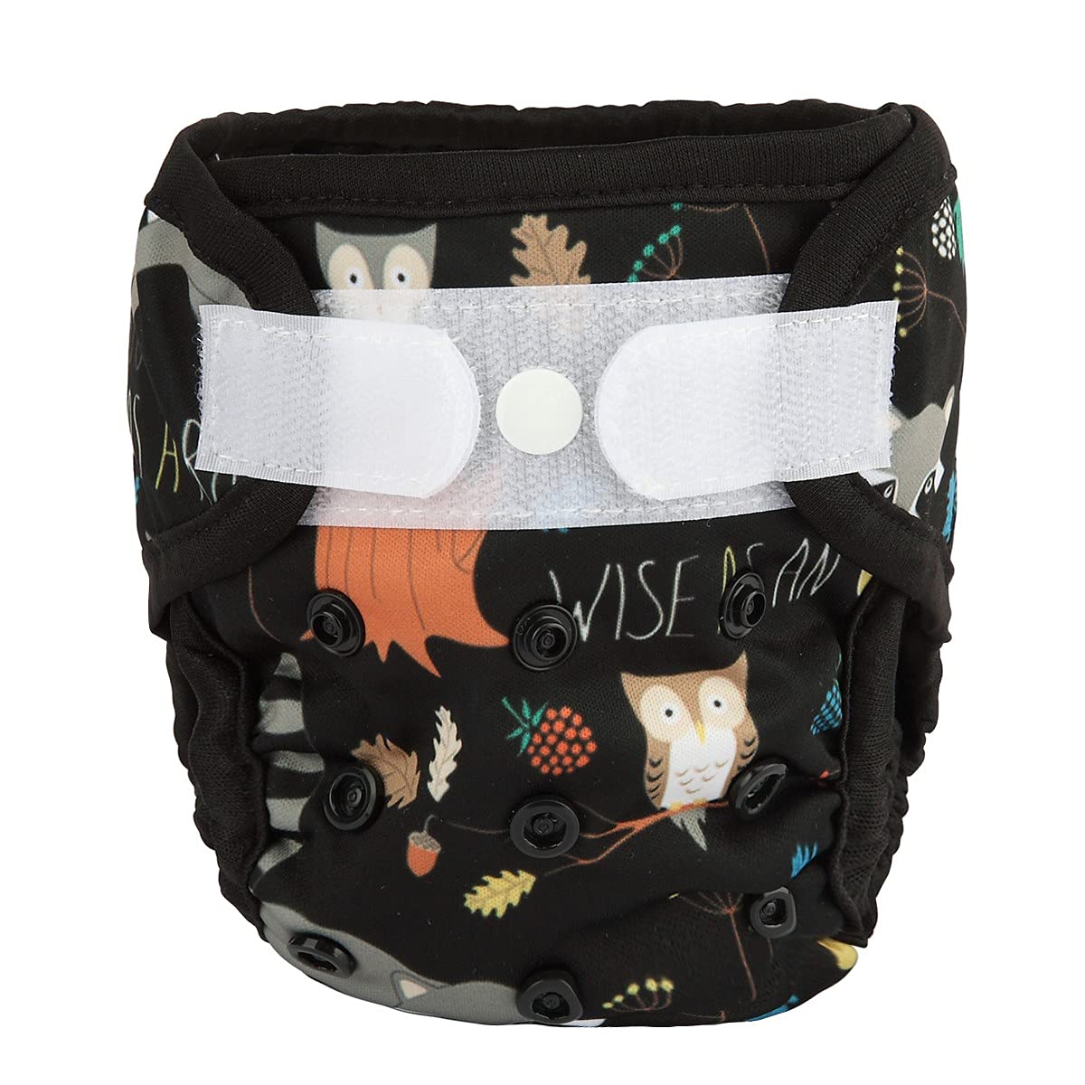 Sigzagor Pañal de tela para bebé recién nacido, gancho y bucle (búhos mapaco), 1 count, 1 piece, size NA, waterproof, 4.4-10 lbs