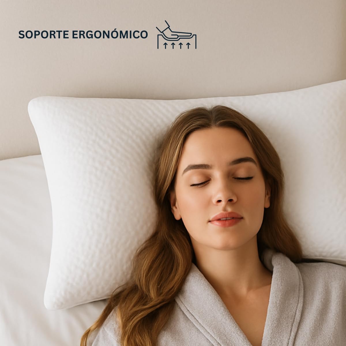 Almohadas TESSO HOME Semi Firme Espuma de Memoria Triturado y Microfibras Gel Standard