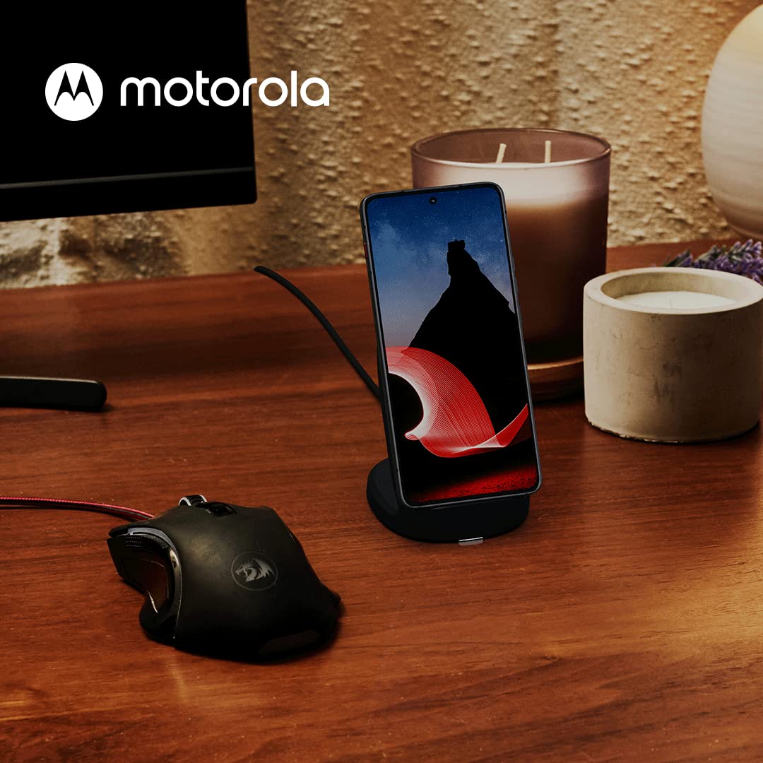 Cargador Inalámbrico Motorola Negro 15W Carga Rápida USB-C Compatible con Teléfonos Celulares