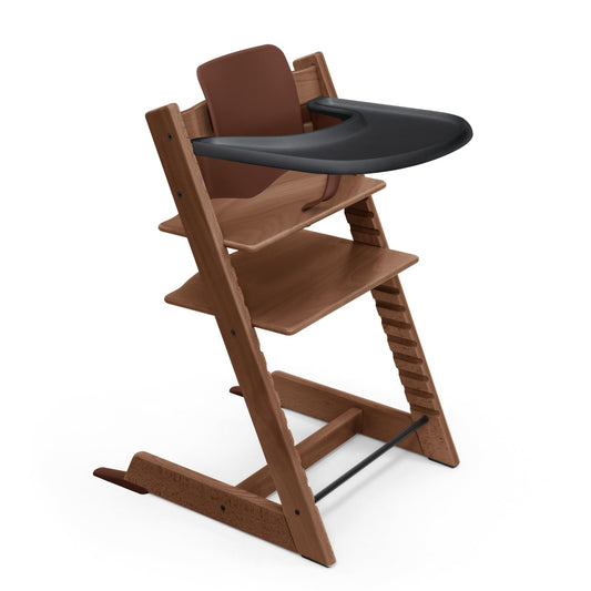 Trona Tripp Trapp de Stokke con Bandeja - Incluye Silla Tripp Trapp, Baby Set 2 para Niños de 6 a 36 Meses y Bandeja - Ajustable y Fácil de Limpiar