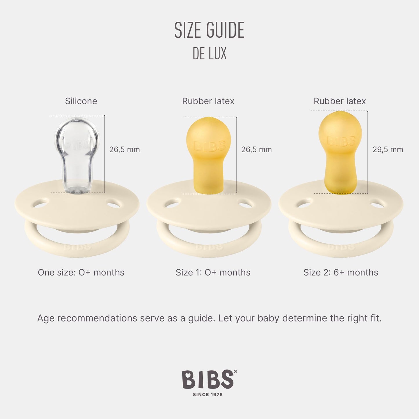 Bibs The Lux Chupones De Silicon 0-3 Años 2 Pza Ivory/Baby Pink