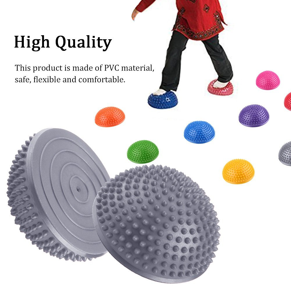 Media Bola de Equilibrio para Masaje de Pies 2Uds Plata para Terapia de Músculo y Tejido Profundo