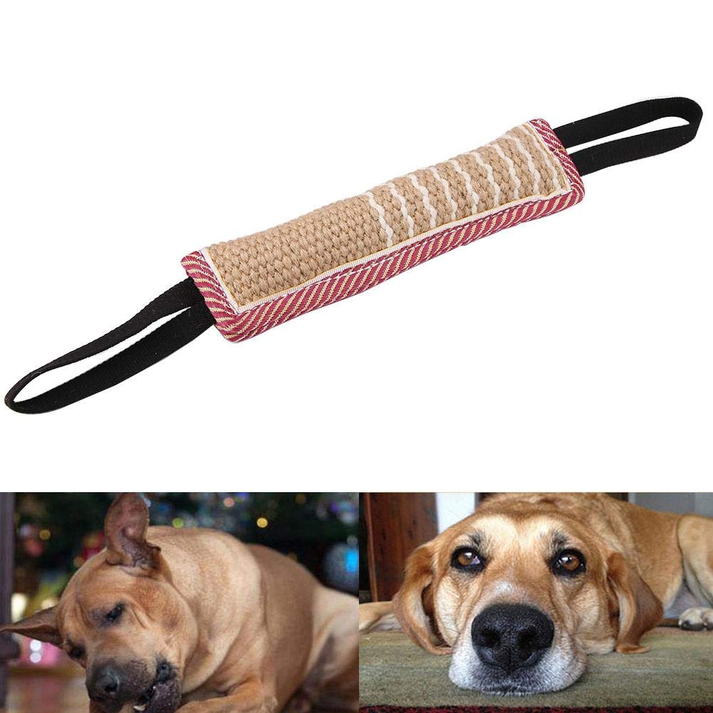 Juguetes Interactivos A Sixx Beige con 2 Manijas y Almohada para Mordeduras de Perro para Perros Grandes y Medianos