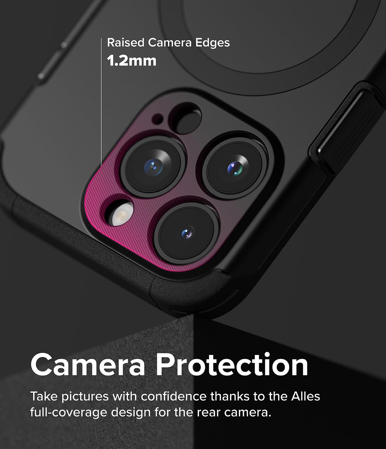Funda Magnética Ringke Alles Black con Soporte Ajustable Compatible con iPhone 15 Pro y MagSafe para Hombre y Mujer