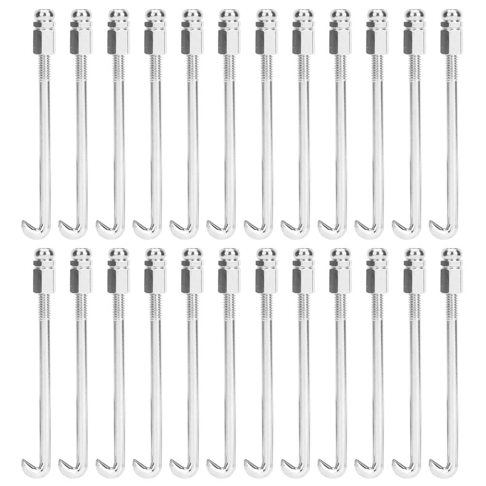 Yencoly Soportes de Gancho de Banjo, Juego de Tuercas de Banjo Accesorio 24 Piezas Ganchos de Banjo Piezas de Metal Plateado Cromado Accesorios para Instrumentos Musicales Soportes de Gancho