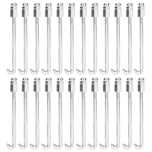 Yencoly Soportes de Gancho de Banjo, Juego de Tuercas de Banjo Accesorio 24 Piezas Ganchos de Banjo Piezas de Metal Plateado Cromado Accesorios para Instrumentos Musicales Soportes de Gancho