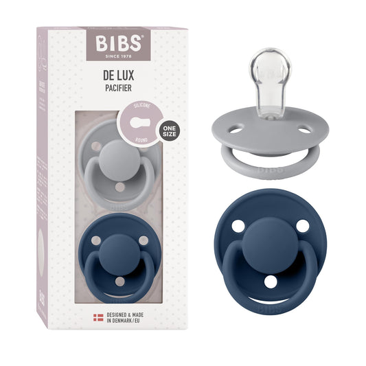 Bibs The Lux Chupones De Silicon 0-3 Años 2 Pza Cloud/Steel Blue