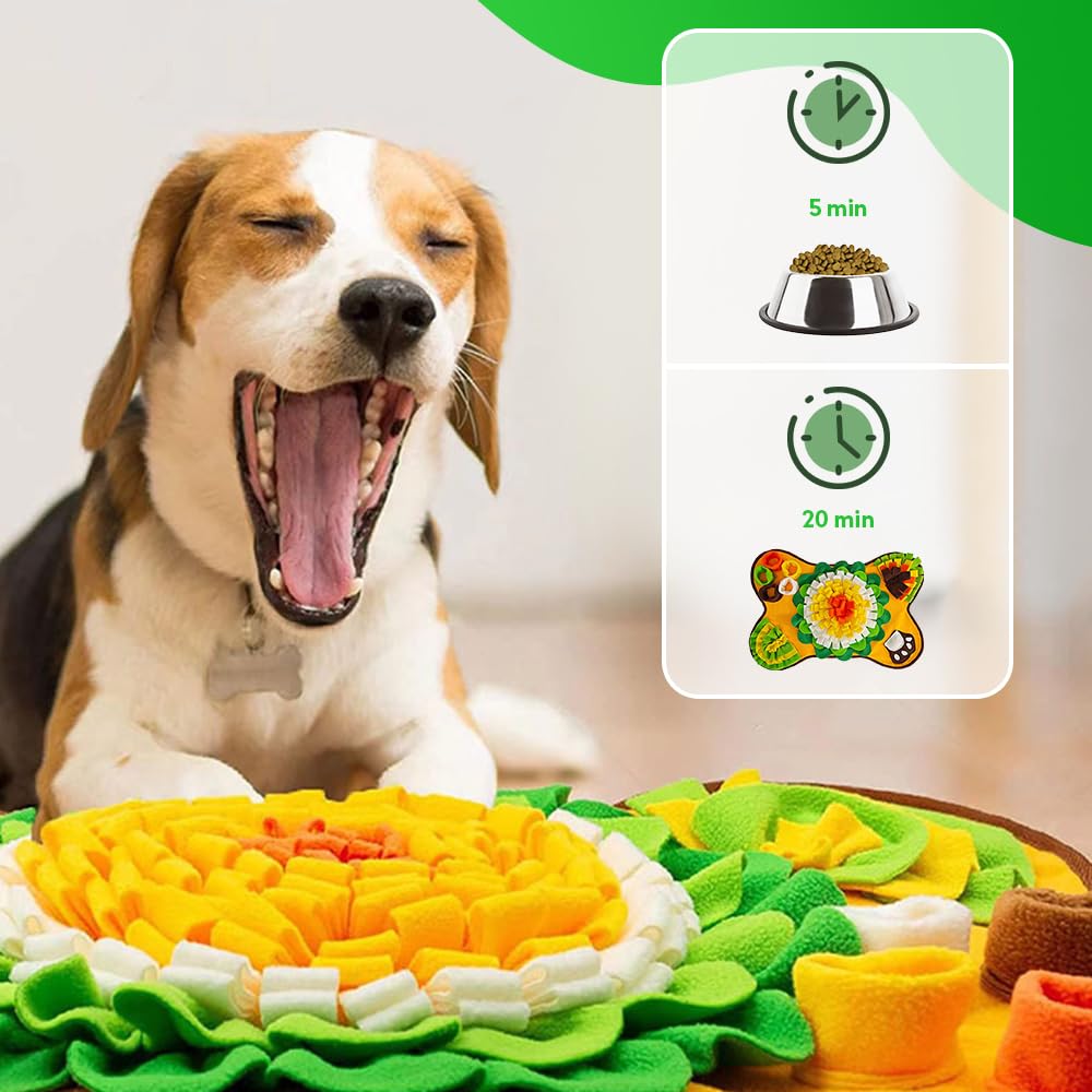 JEMUON Alfombrilla para Snuffle de Mascotas, Tapete Olfativo para Perros, Tapete Entrenador para Perro, Snuffle Mat de Adiestramiento para Olfatear Alimento, Juguete Interactivo para Perro Mascotas