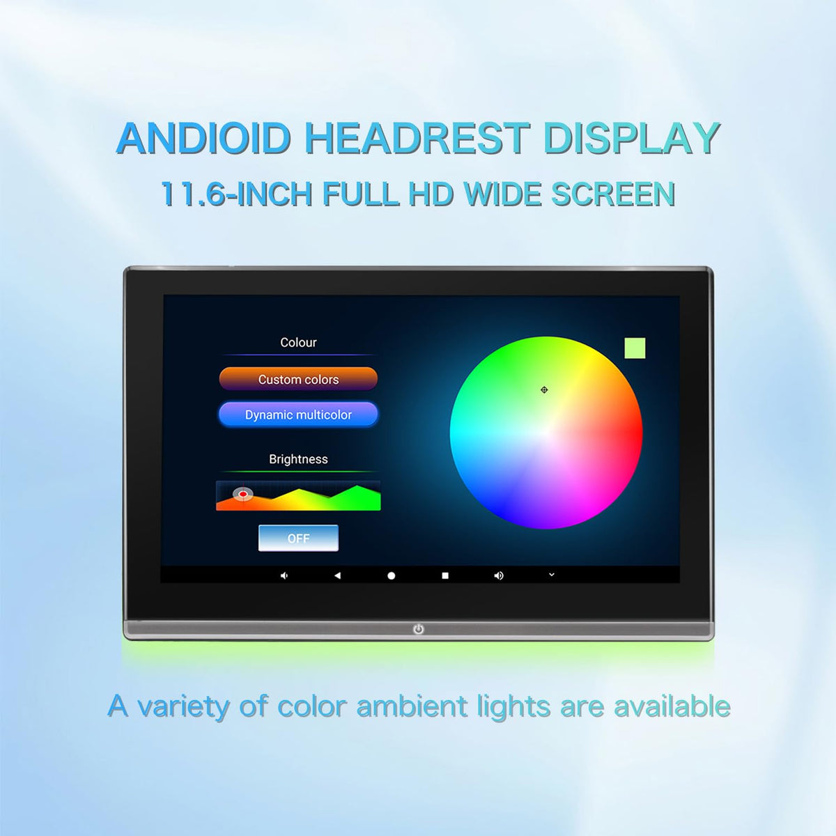 Reposacabezas Android 11 4K Negro con Pantalla Táctil de 11.6 pulgadas para Coche