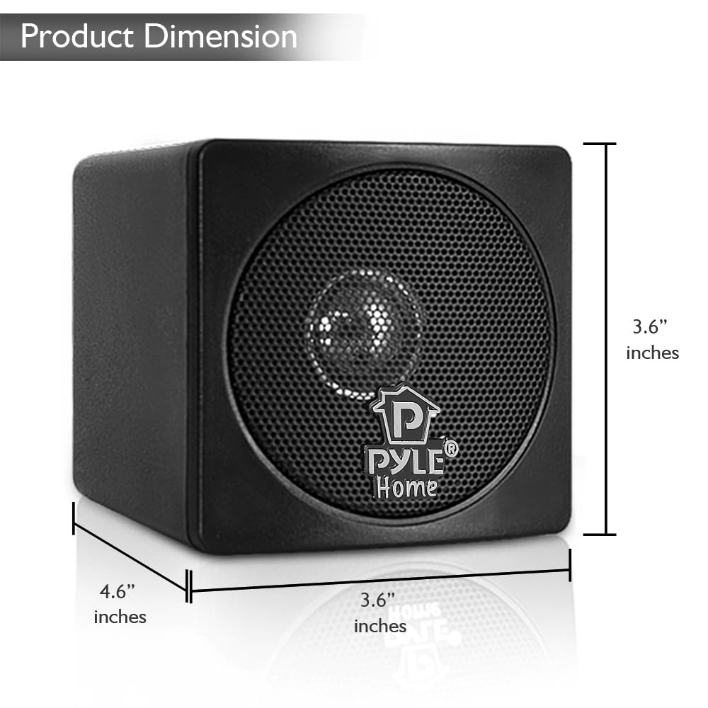 Bocinas Mini Cubo 3 Pulgadas Pyle Home Negro 100 Vatios