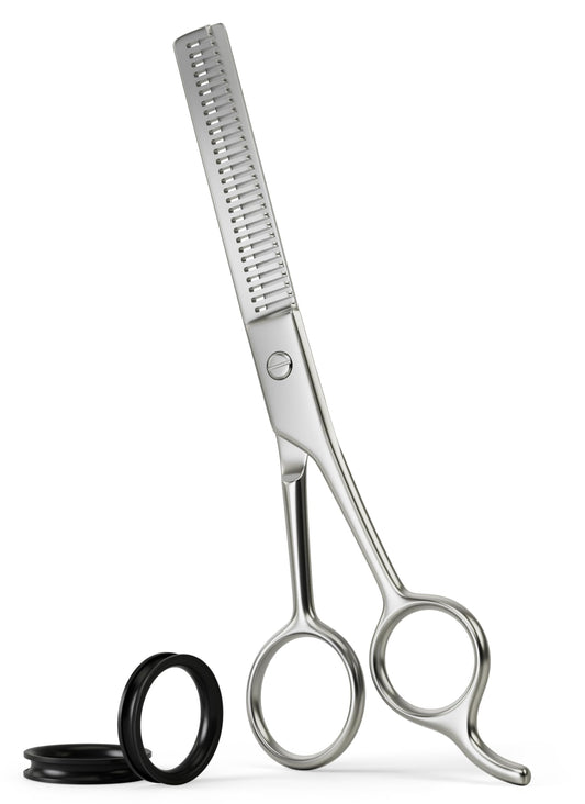 Precision Classic - Tijeras de corte y peinado para barba y bigote para hombre de 5 pulgadas con ajuste de tensión y lleva tus necesidades de aseo de barba al siguiente nivel