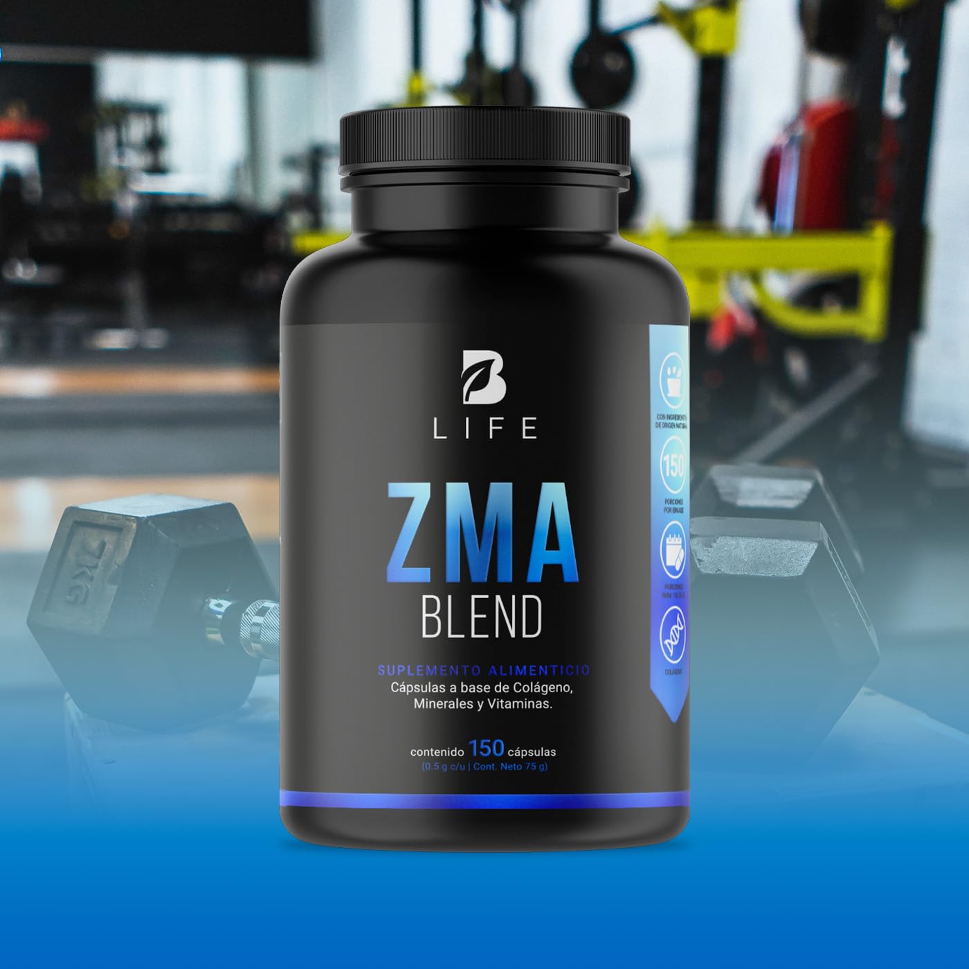 Cápsulas Mezcla ZMA B Life con Zinc, Magnesio y Vitamina C en Ingredientes Naturales