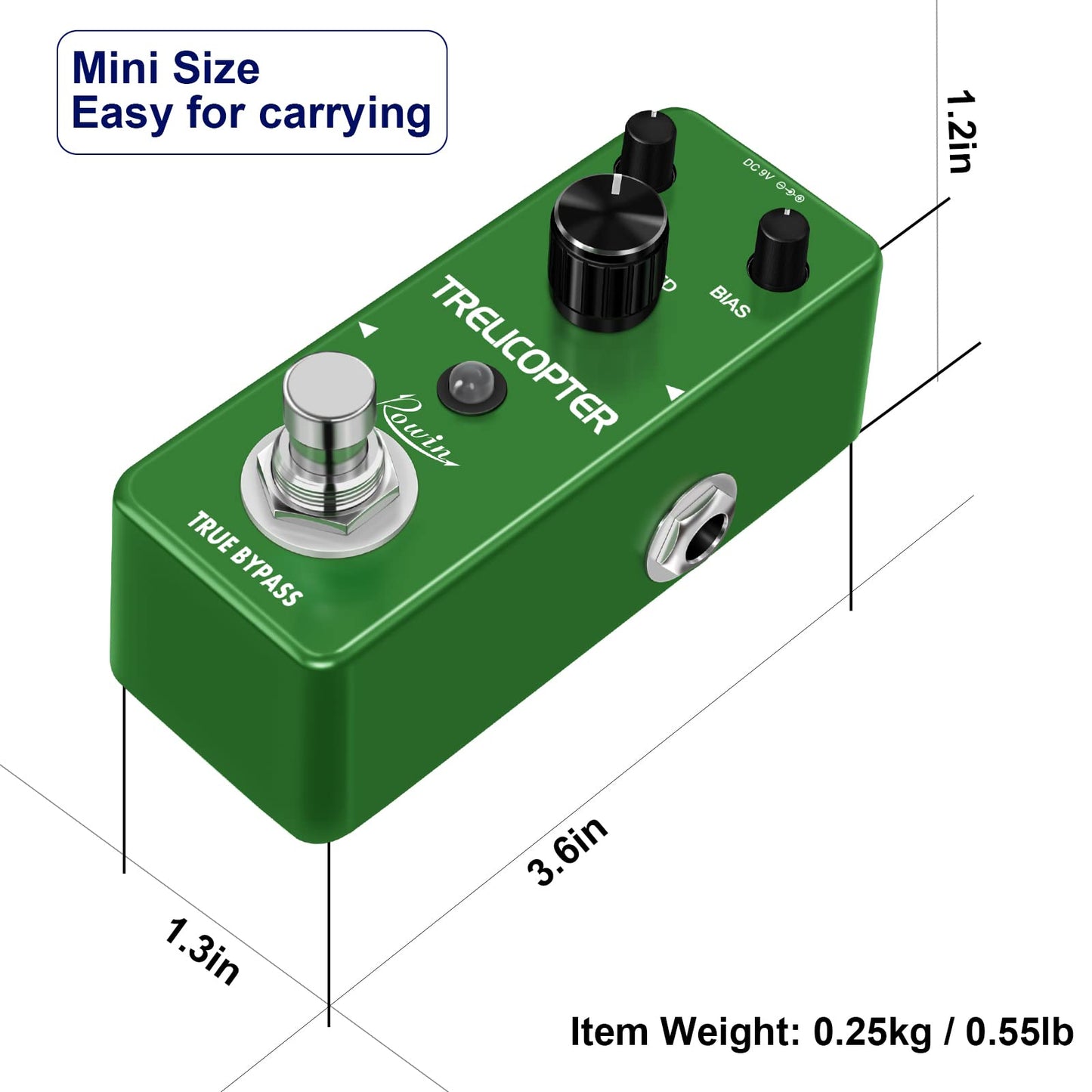 Pedal de Guitarra de Trémolo Negro