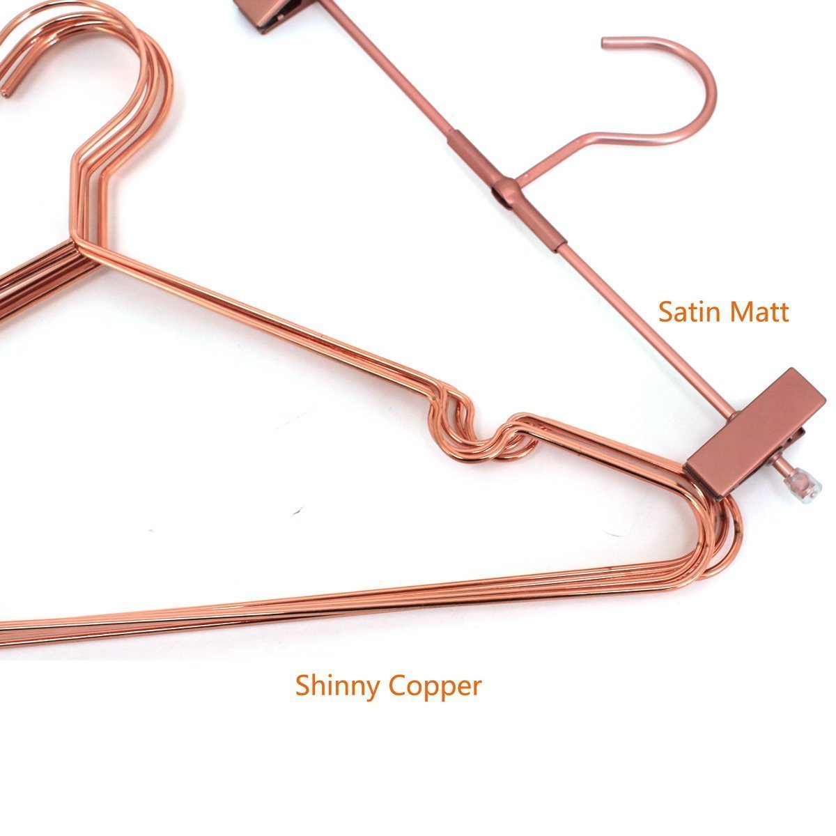 Koobay 13" Children Rose Copper Gold Shiny Metal Wire Top Clothes Hangers for Shirts Coat Storage & Display (10)