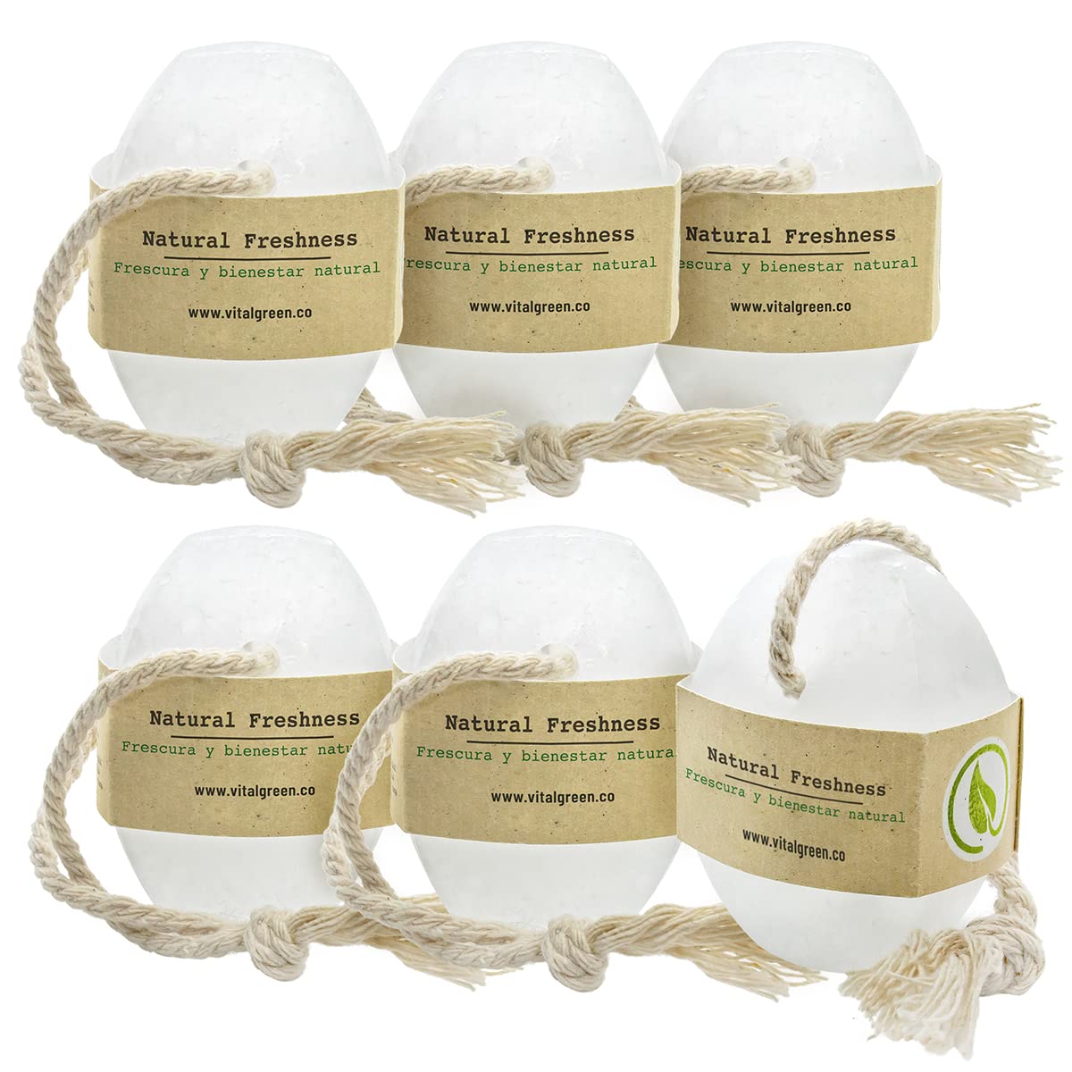 Vital Green Barra de Cristal de Alumbre de Potasio Multiusos, Desodorante Natural Tailandés, Elimina Olor, Sin Fragancia, Sin Plástico, Para Toda la Familia, 100g - 3.53 oz (6 unds)