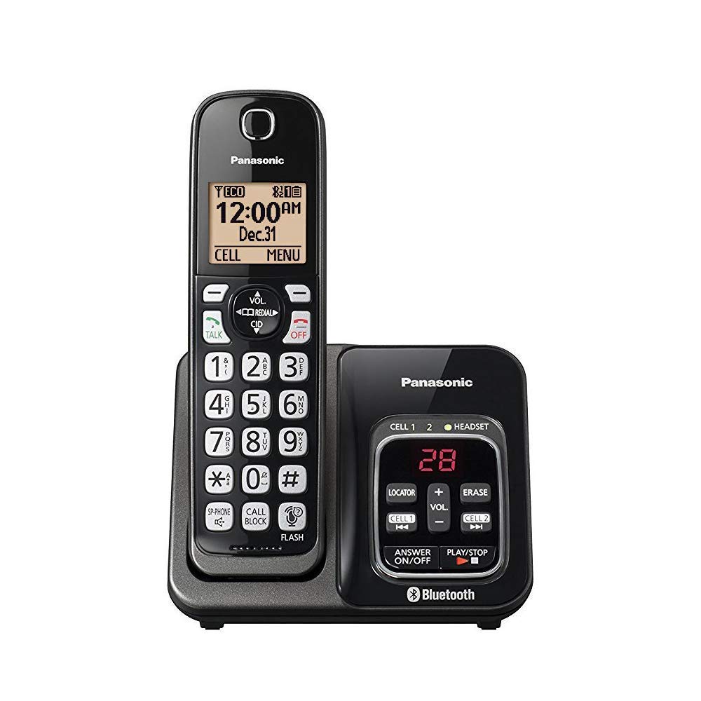 Panasonic KX-TG833 DECT 6.0 - Paquete de teléfono Bluetooth con 3 auriculares