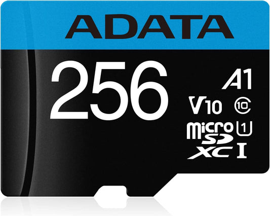 Tarjeta de Memoria Micro SDXC ADATA Negro Azul 256 GB Clase 10 con Adaptador