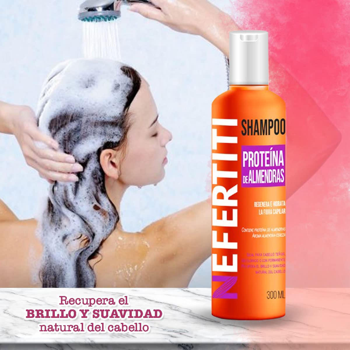 Shampoo y Acondicionador Nefertiti Almendra Sin Parabenos Regenerador para Cabello Teñido