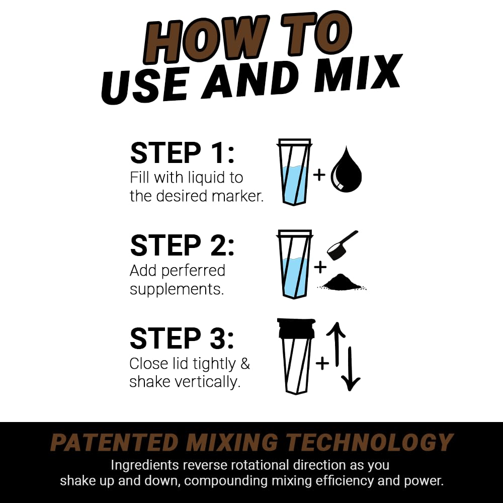 HELIMIX 2.0 Vortex - Botella batidora con capacidad para hasta 28 onzas, sin mezcla de bola o batidor, fabricado en Estados Unidos, taza portátil de proteína de suero de leche antes del entrenamiento,