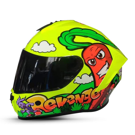Casco Motocicleta Integral Marca - Edge - Frankie - Full Face - Certificado Dot - Moto Cascos de para Guantes Funda (Verde, L)