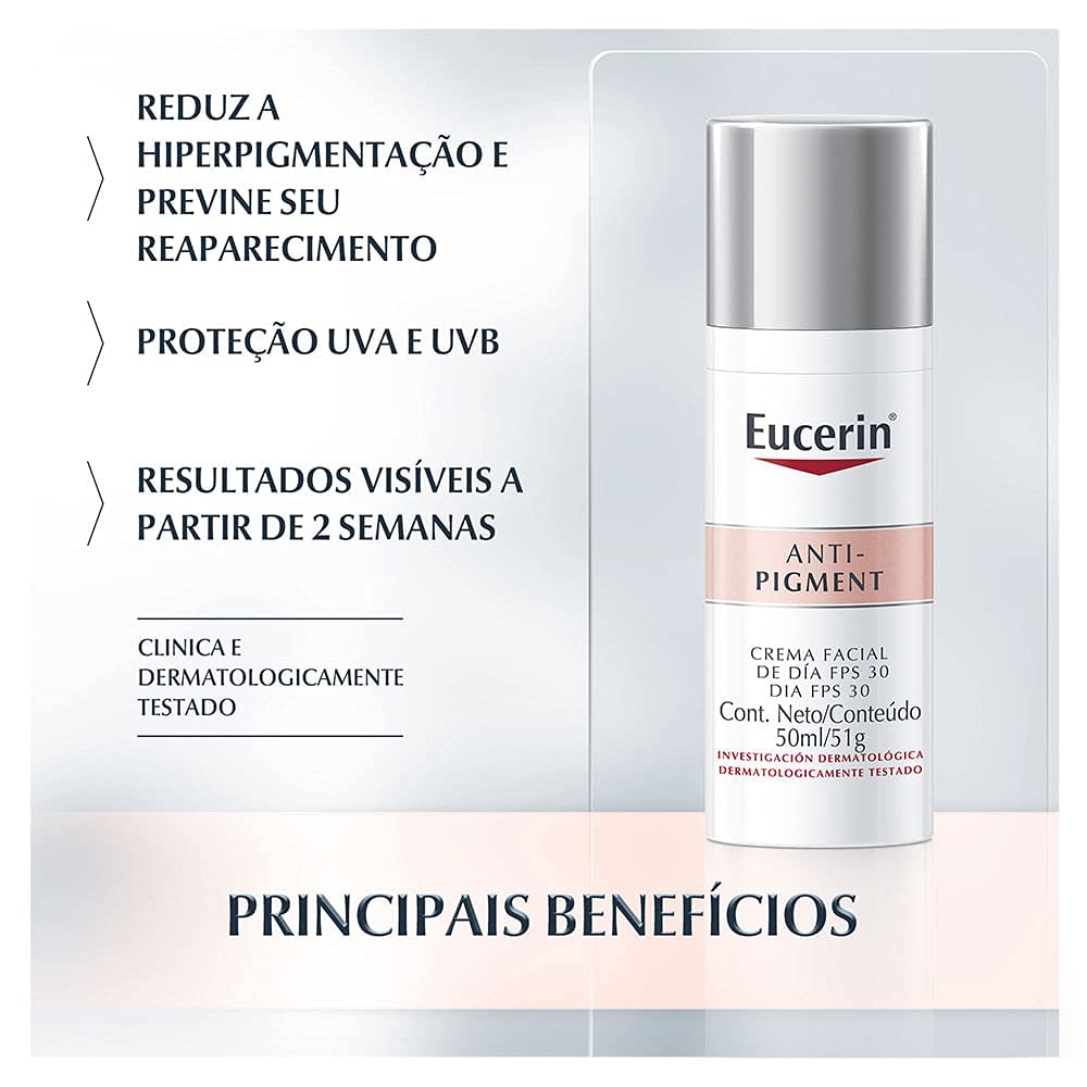 Eucerin Antipigment Crema Día Fps 30+ 50ml + Ph5 Bálsamo labial Protector de Labios FPS 20, 4.8 gramos