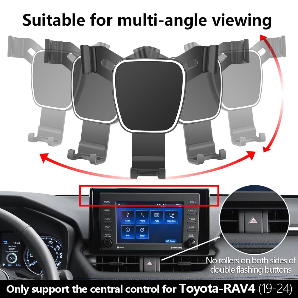 Soporte de Teléfono Musttrue para Coche Toyota RAV4 LX XLE 2019-2025 Hybrid LE SE Woodland Prime SE Interior