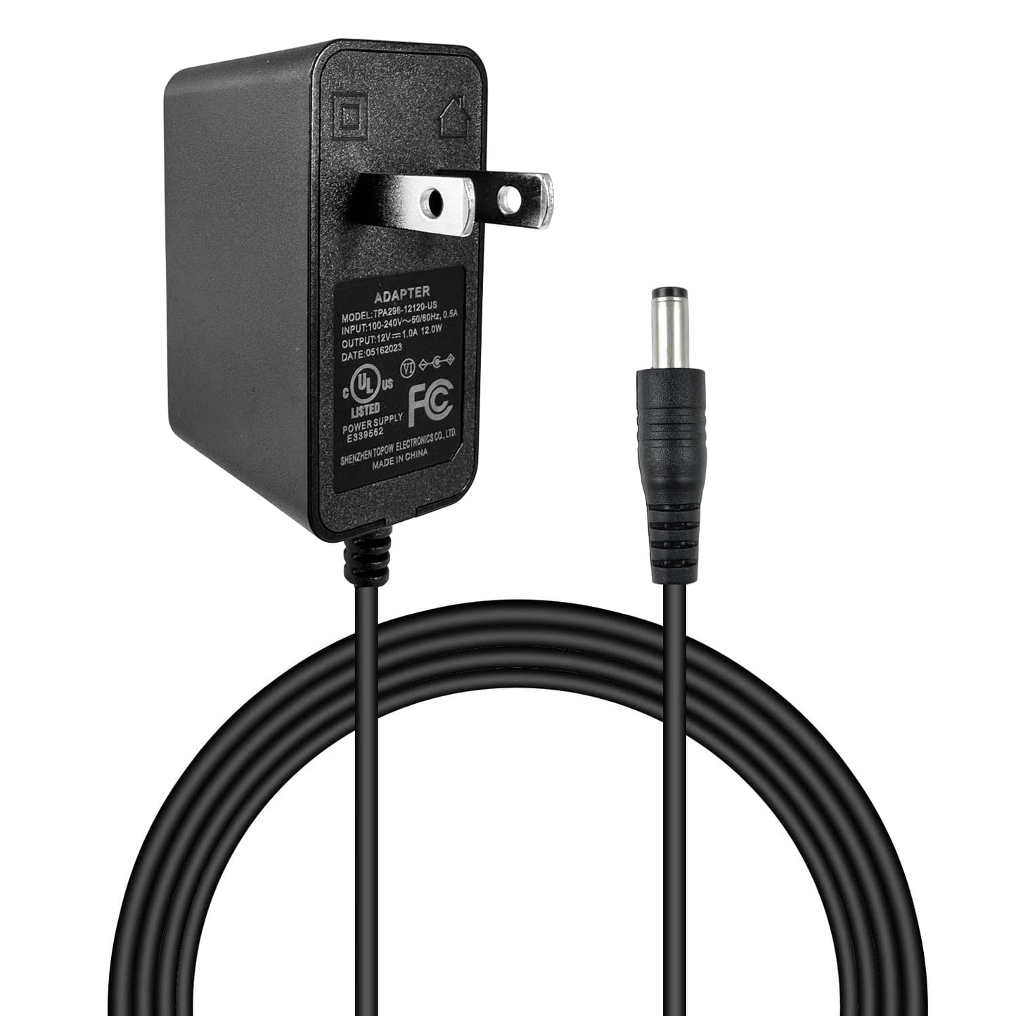 TIGERSECU Adaptador de Corriente AC/DC para cámara de Seguridad con certificación UL, Fuente de alimentación de 12 V 1 A 100 V-240 V 2,1 x 5,5 mm (Paquete de 2)