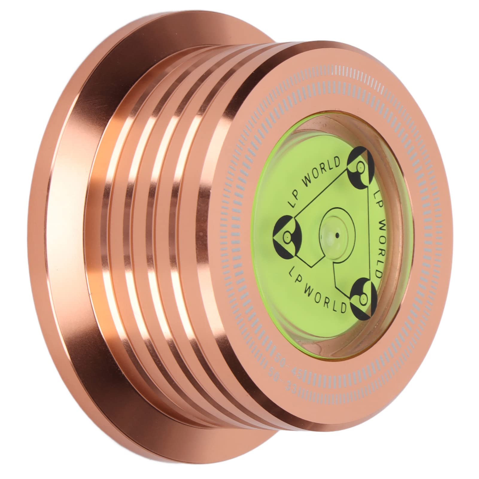 Estabilizador de Discos de Vinilo con Nivelación de Burbujas Aluminio Oro rosa