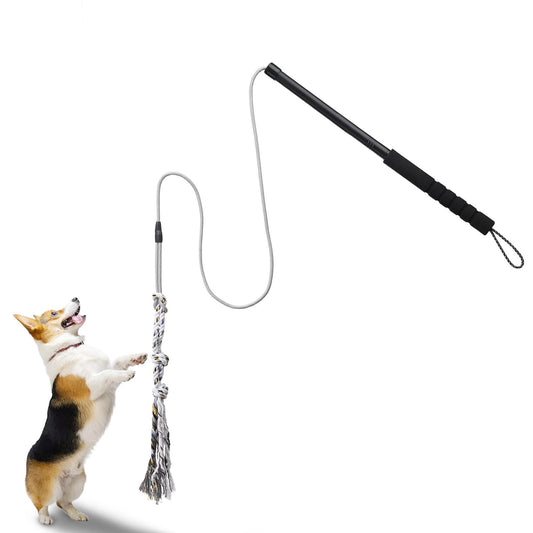 Gingull - Varita de coqueteo para perros – Varita interactiva para perros Chase and Tug of War - Barra de coqueteo para perros de alta resistencia, juguetes para masticar para dentición, juguetes