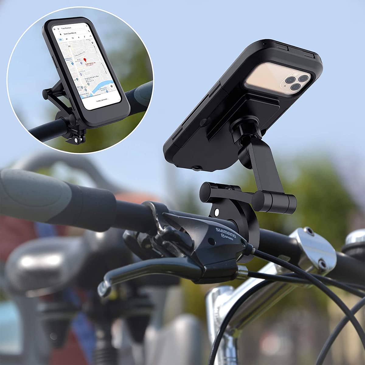 Soporte de Celular Universal Moto y Bicicleta con Pantalla Táctil Rotación 360° Ajustable