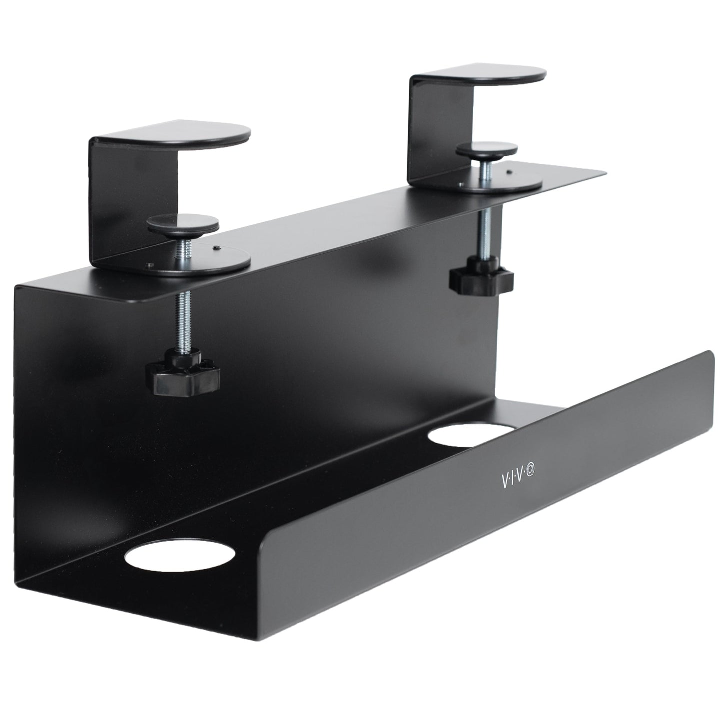 Vivo - Sistema de charola de alimentación con Abrazadera de Acero de 17 Pulgadas para Escritorio, Organizador de Cables sin gestión de Taladro, enrutamiento de Cables fácil, Negro, DESK-CM6L-B
