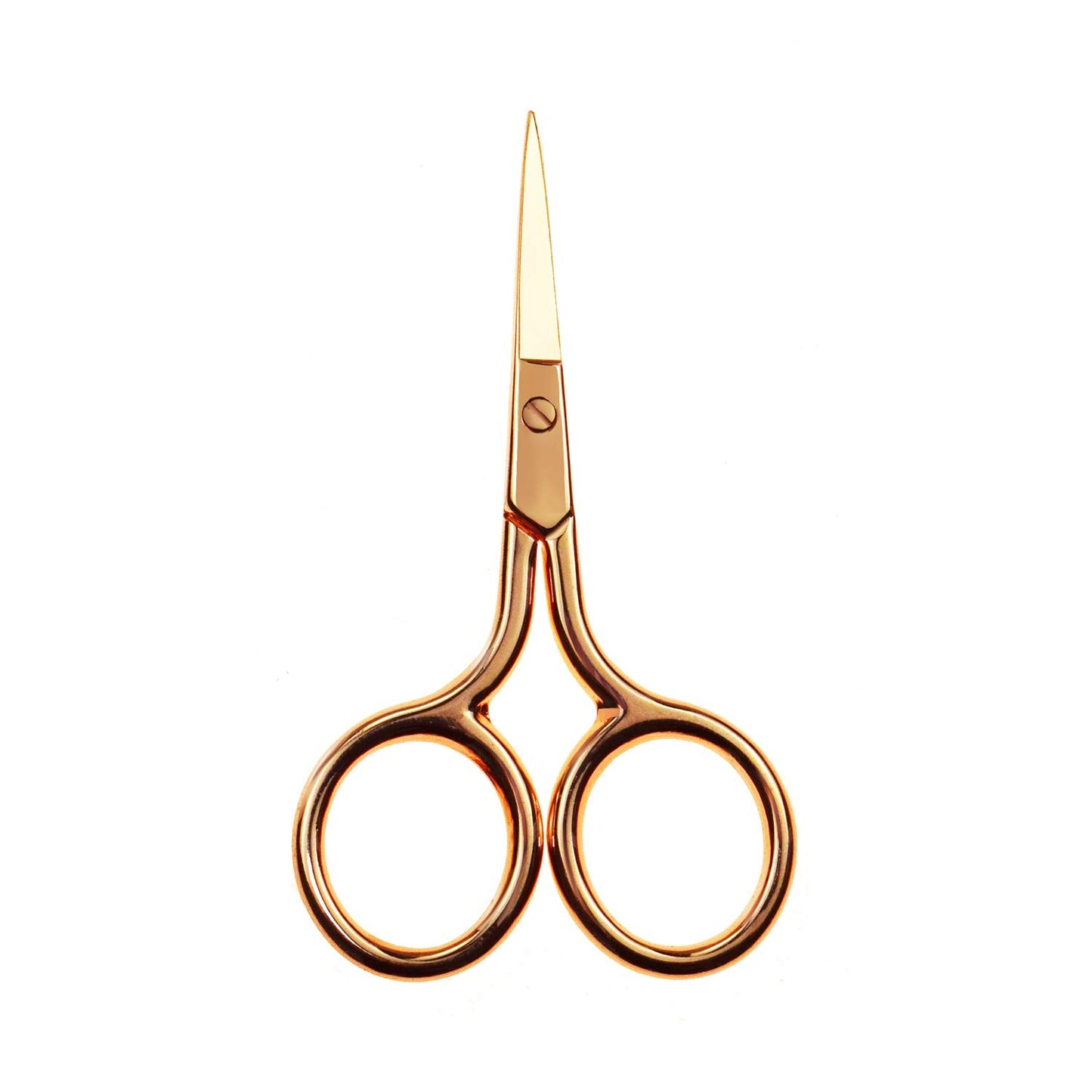 Motanar Tijeras de pelo facial, curvadas y redondeadas, tijeras para el pelo facial, nariz, pelo, cejas, barba, pestañas, orejas y bigote recortador, Gold-Straight Point, Mediano