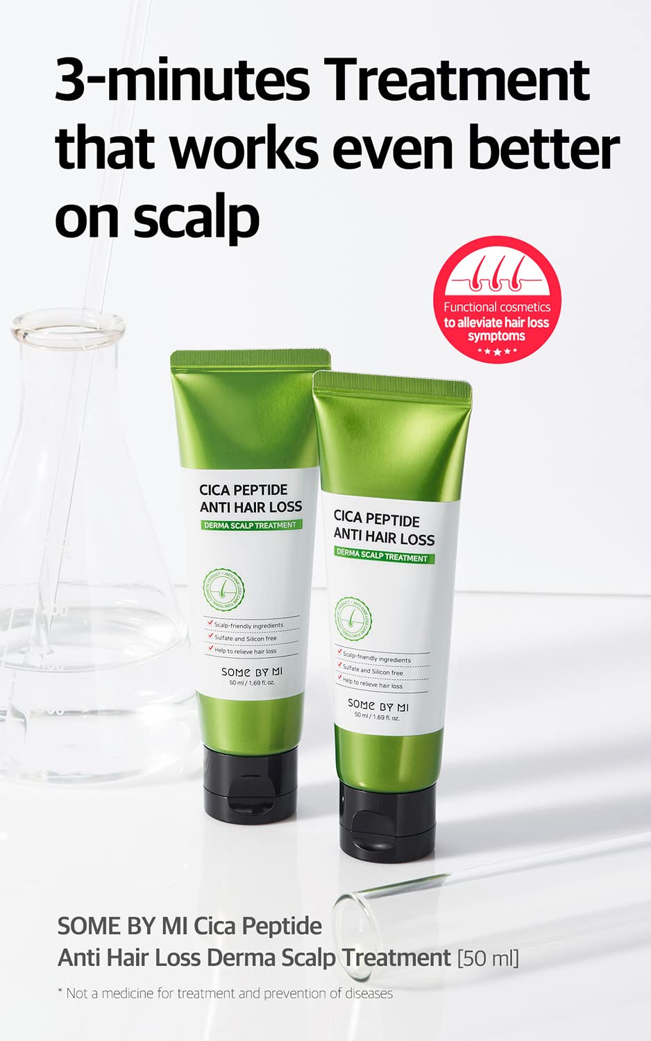 Tratamiento Capilar Anti Pérdida SOME BY MI CICA Peptide Sin Fragancia y Sin Silicona para Adultos Unisex