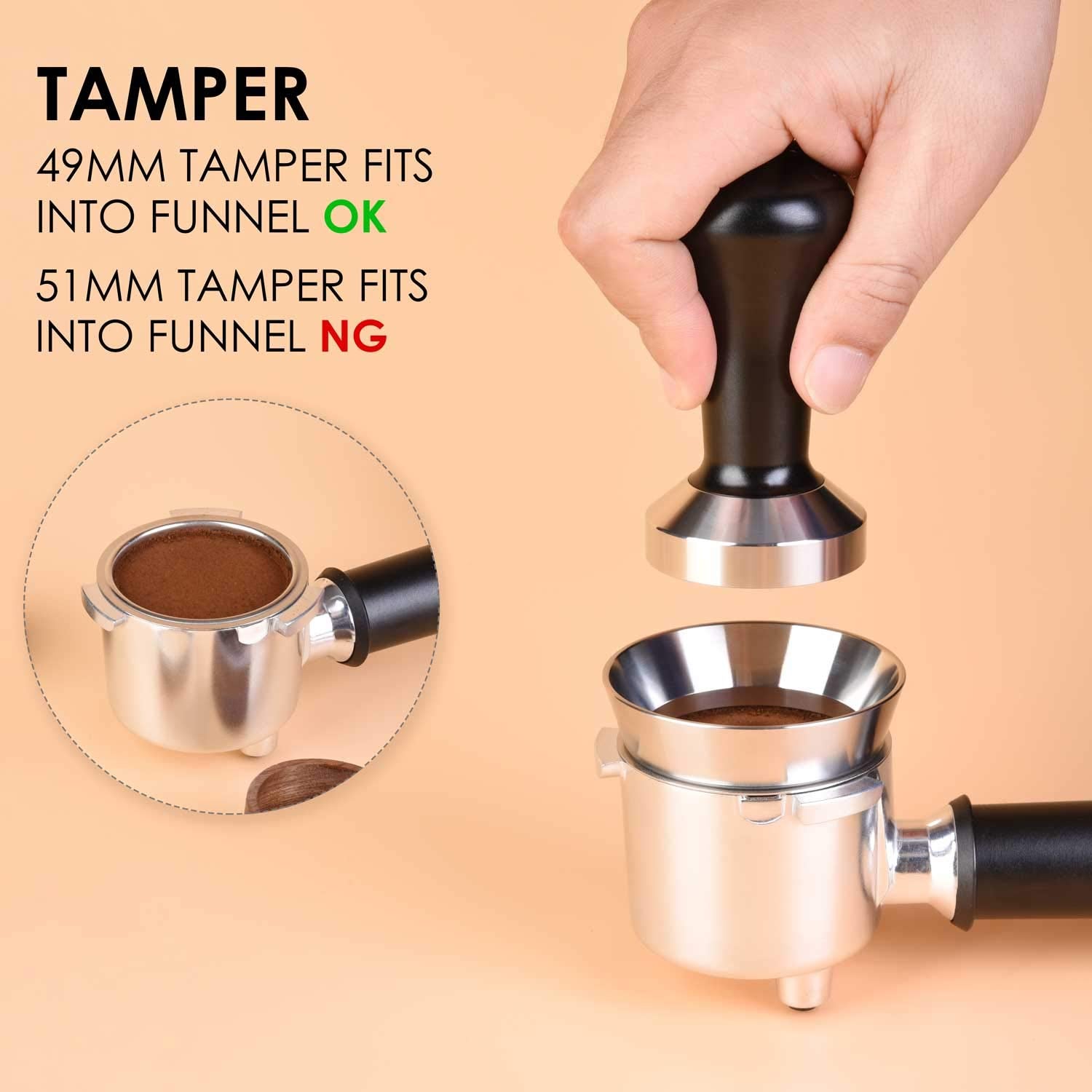 Embudo Dosificador de Café MATOW Acero Inoxidable 51 mm Compatible Con Portafiltro