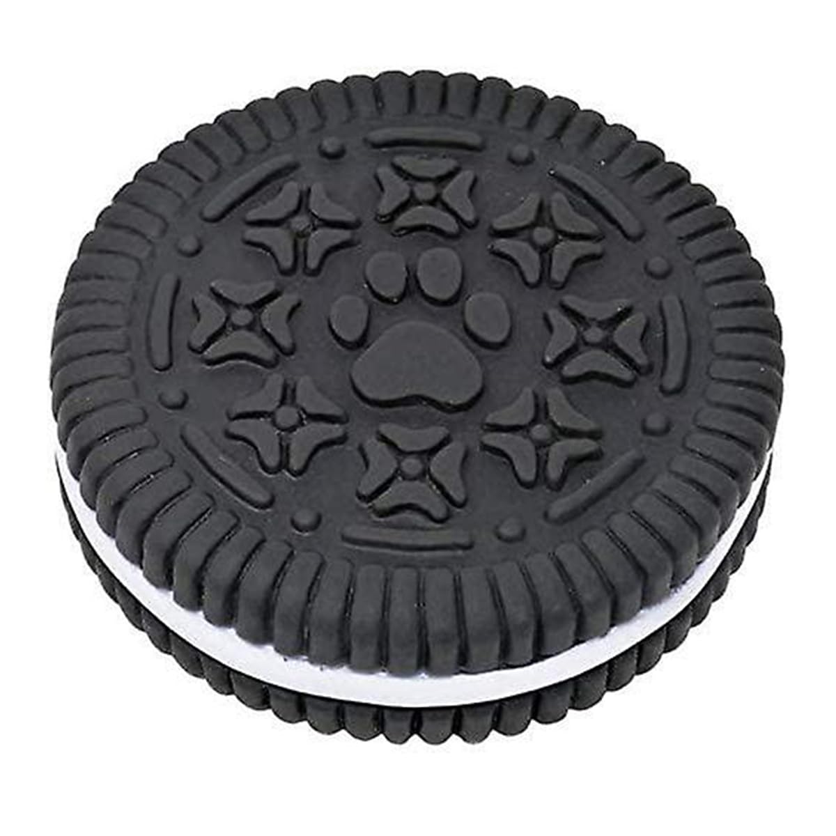 Juguete de Goma para Perros en Forma de Galleta Oreo | Sonido Interactivo | Limpieza de Dientes | Material Seguro y Duradero | Ideal para Mordidas y Masticaciones