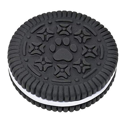 Juguete de Goma para Perros en Forma de Galleta Oreo | Sonido Interactivo | Limpieza de Dientes | Material Seguro y Duradero | Ideal para Mordidas y Masticaciones