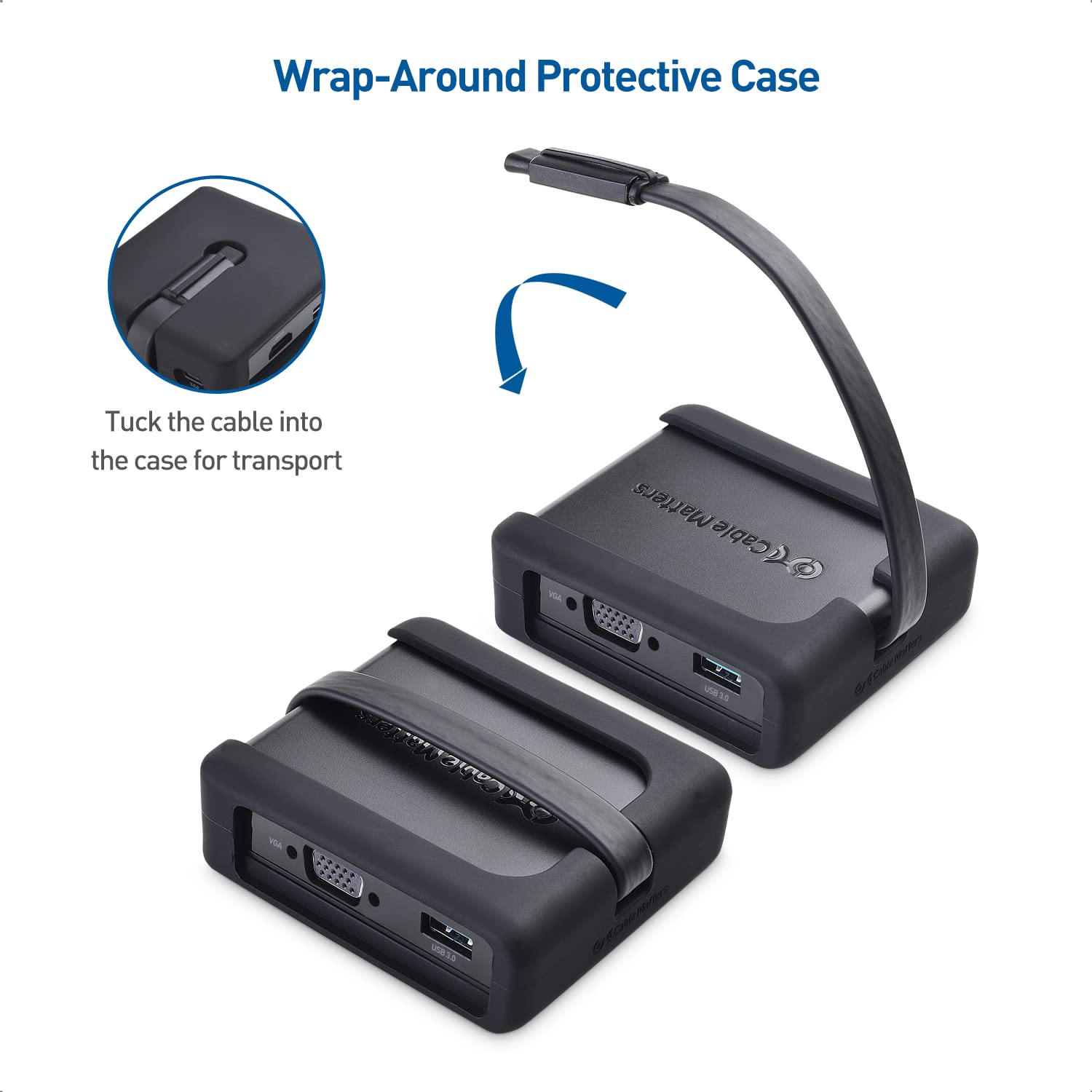 Cable Matters Hub USB C 7 en 1 con visualización triple (HDMI, DisplayPort, VGA), 2 USB 3.0, Gigabit Ethernet, carga de 100 W, Thunderbolt 4/USB 4/USB4 compatible con MacBook Pro, Dell XPS, Surface