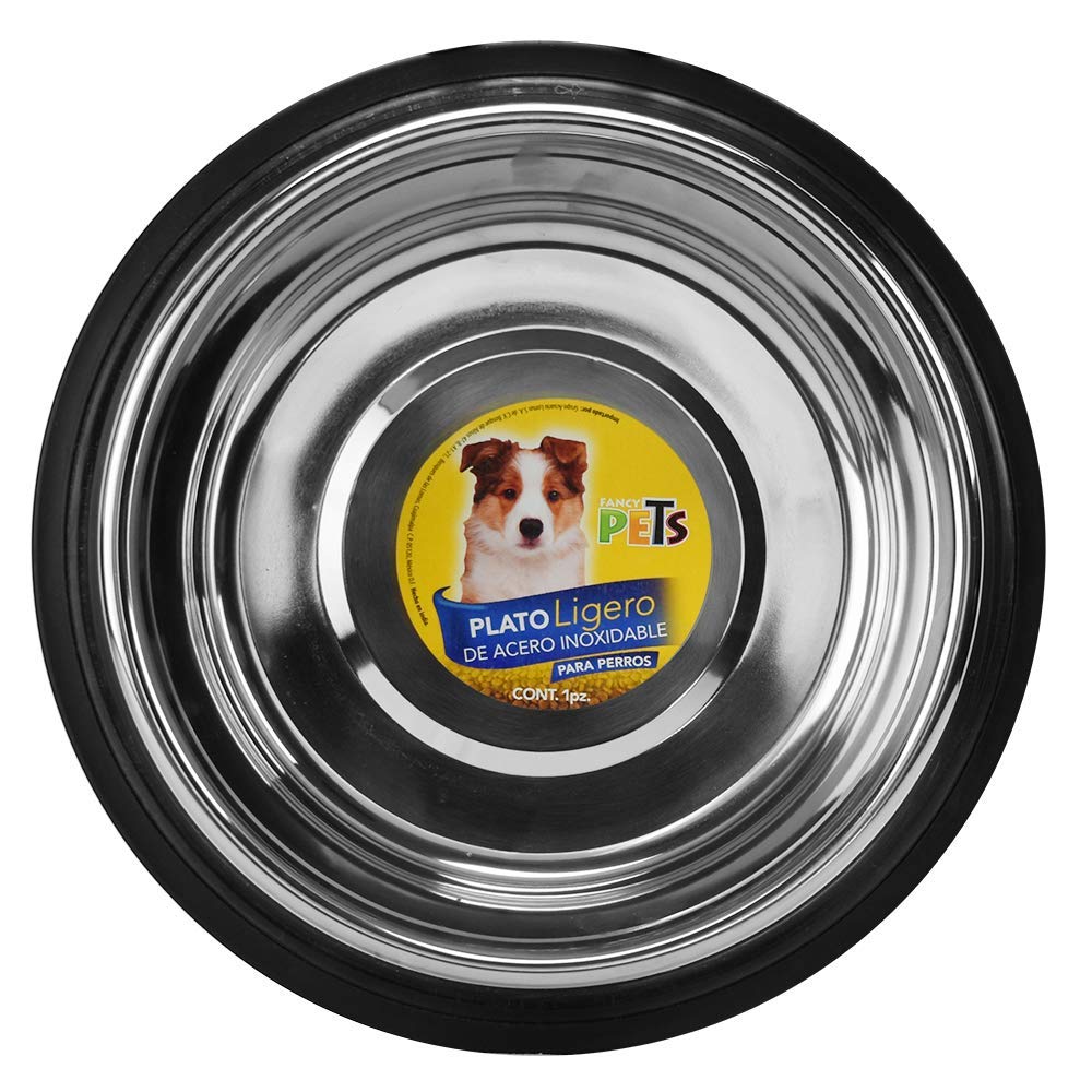 Plato de Acero Inoxidable Fancypets Ligero para Perro
