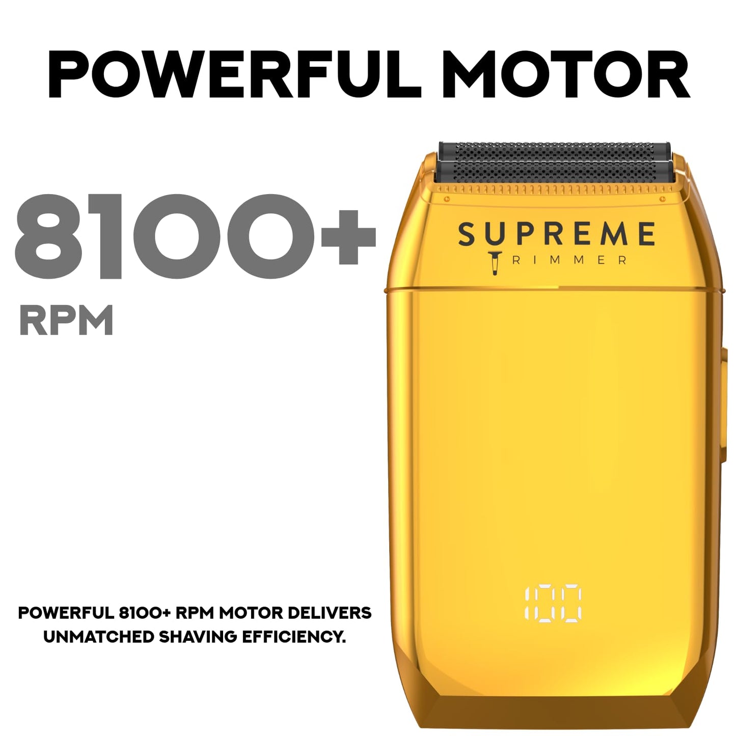 SUPREME TRIMMER STF602 Pro - Afeitadora eléctrica para hombre, afeitadora húmeda/seca para barbero dorado, crujiente