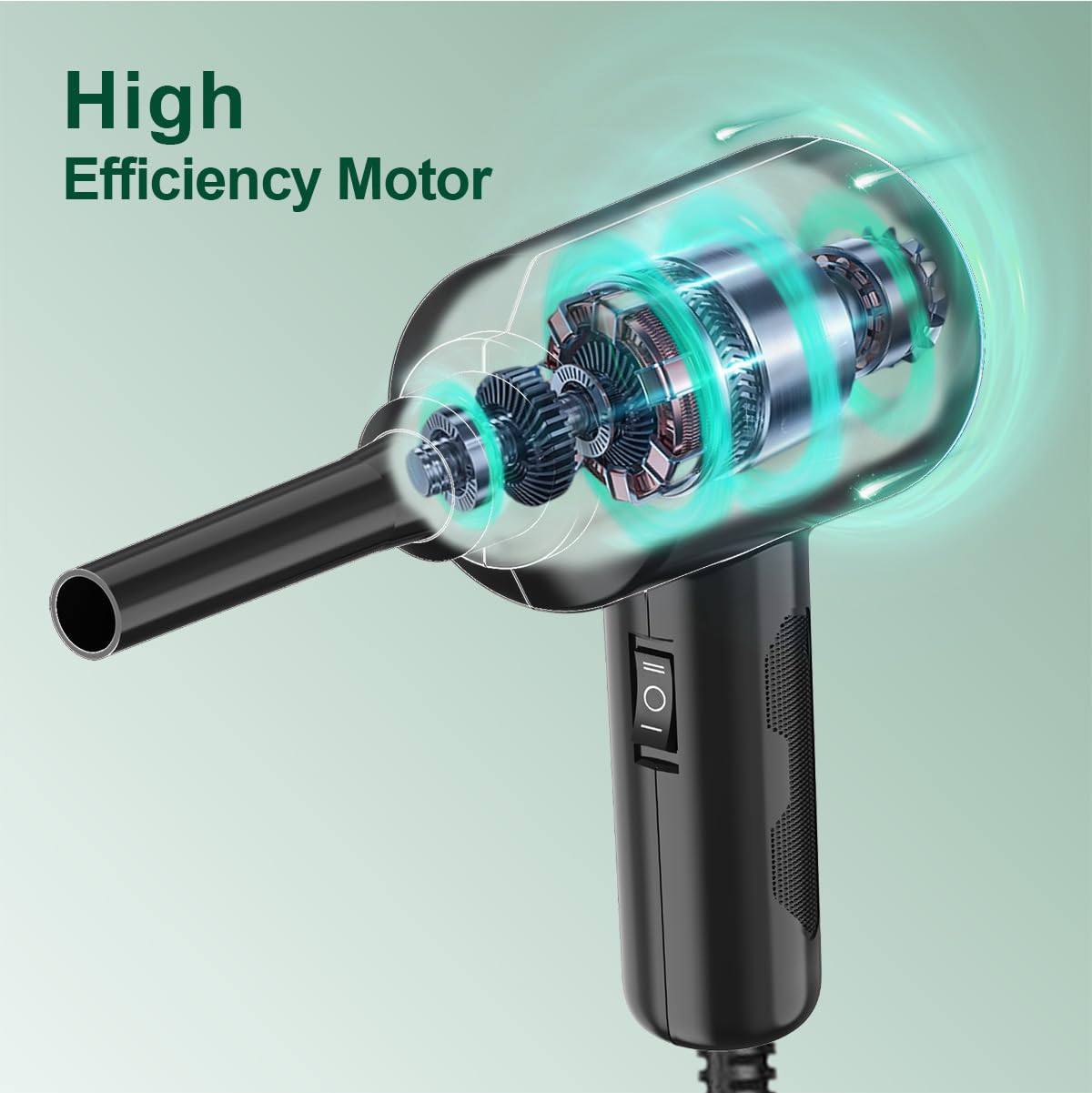 Meudeen Air Duster - Soplador de aire eléctrico - Limpieza de alta potencia de 6.5 oz para computadora - PC - Aire comprimido de 2 engranajes