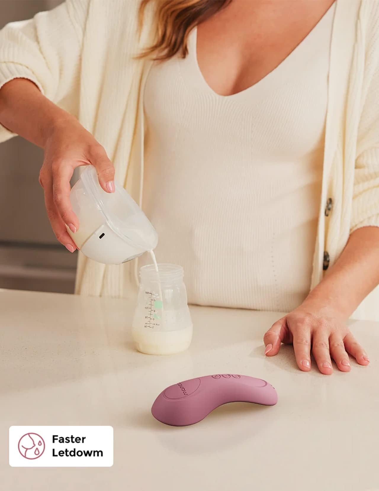 Momcozy - Masajeador de lactancia rodante con calor, 3 en 1 para aliviar los conductos obstruidos, mejora el flujo de leche, rosa polvorienta