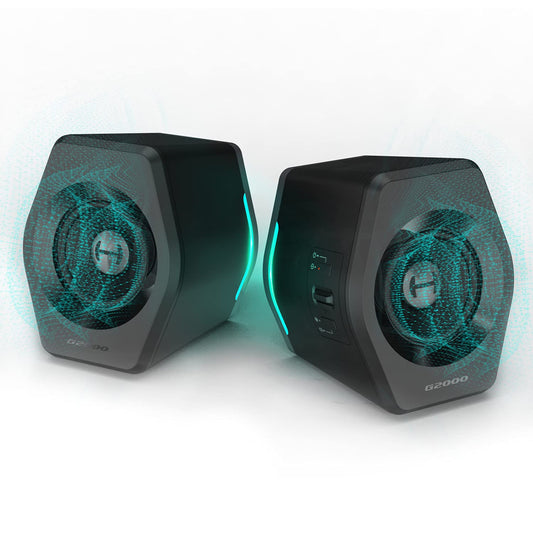 Edifier G2000 - Bocinas de Computadora de 32 W para Gamer, computadora de Escritorio, portátil, Mac, Altavoces de Bluetooth USB 3.5 mm, Luces RGB, Bocinas Multimedia para pc, Color Negro