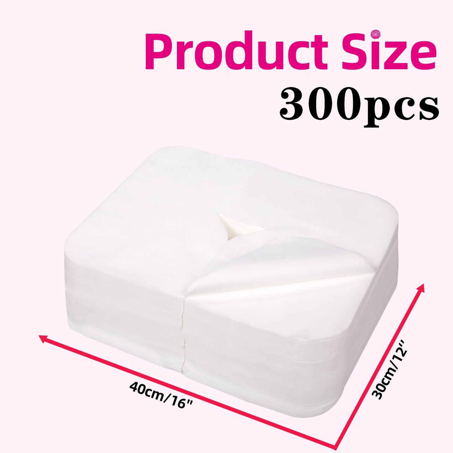 INNOVIO - Fundas desechables para cuna facial, 300 unidades, de grado médico, lujosas, suaves y no tejidas para mesa y silla de masaje, fundas desechables para reposacabezas de 16 x 12 pulgadas