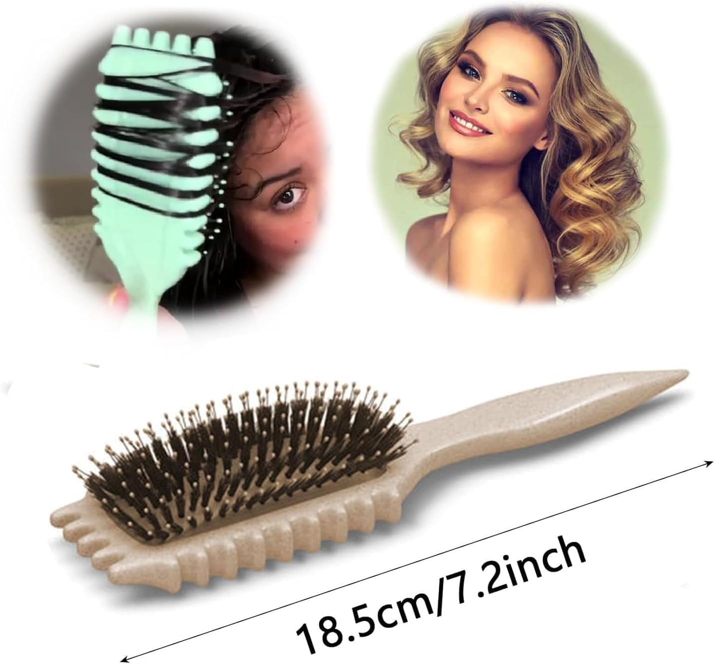 Cepillo Para Cabello Rizado Para Mujeres,Bounce Curl Brush,Cepillo Para Rizos,Cepillo Cabello Rizado,Peine Para Cabello Rizado,Cepillo Definidor De Rizos Bounce Curl,Cepillo 3d Para Rizos (Negro)