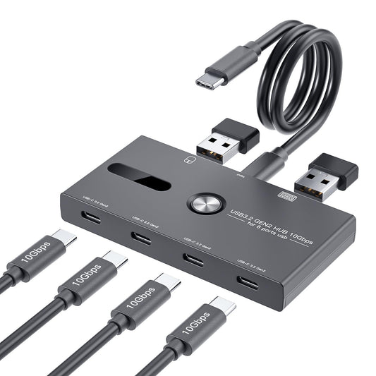 Concentrador USB C de 10 Gbps, divisor USB C de 6 puertos, concentrador USB C a USB C para PC, portátil, MacBook Pro/Air, iMac, Surface Pro, Chromebook, etc. (Solo compatible con carga/monitor)