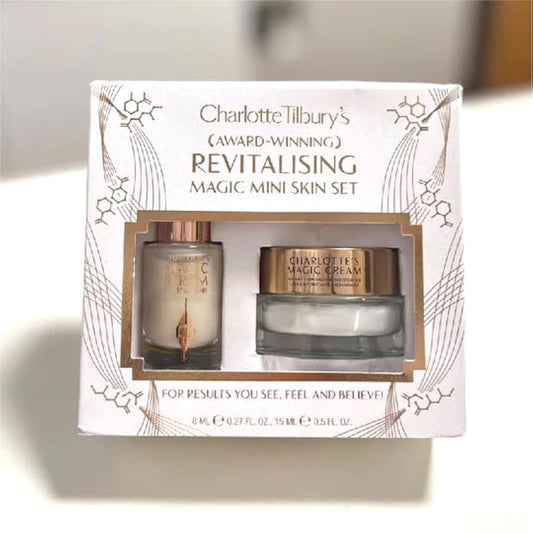 CHARLOTTE TILBURY Charlotte Tilbury Charlotte Tilbury Magic Serum 0.2oz y Magic Light Cream 0.5oz Duo, 0.14 onzas (paquete de 2), 0.27 onzas