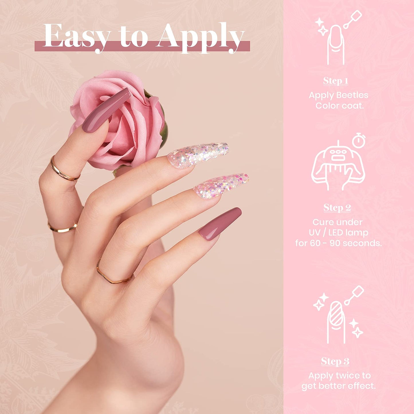 Beetles Belleza de Dama de Honor Juego de Esmaltes en Gel Clásico -Desnudo Gris Rosa 6 Colores Kit de Esmalte de Gel Para Boda Empapa Lámpara LED Kit de Manicura de Gel de Esmalte de Uñas