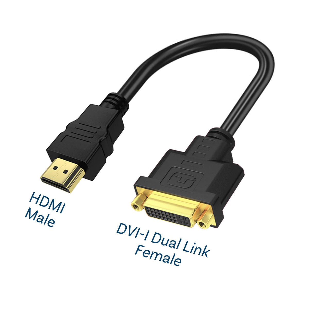 Adaptador Bidireccional MMOBIEL Dorado HDMI a DVI para Monitor y Proyector