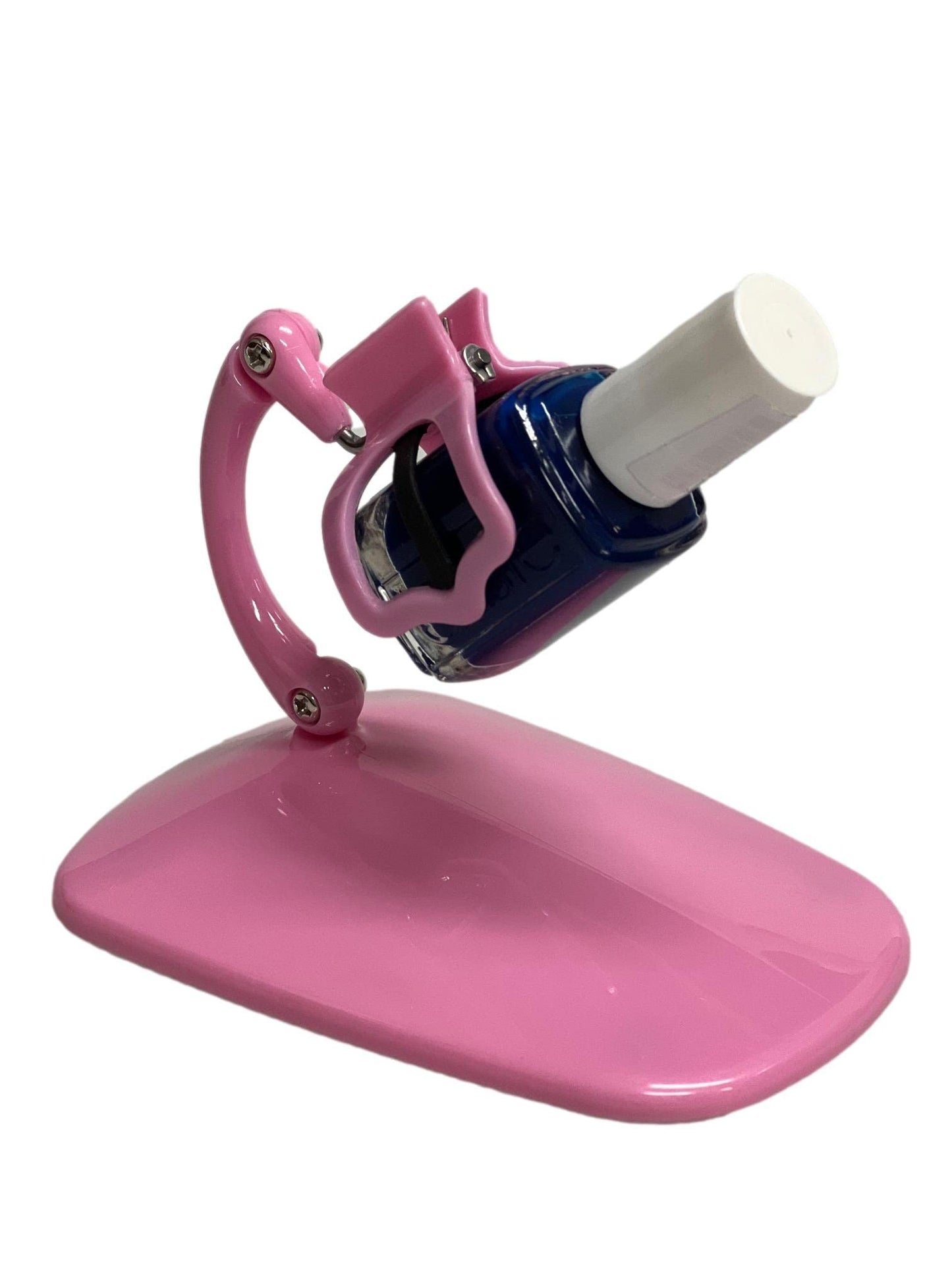 Soporte para botella de esmalte de uñas, soporte inclinado antiderrames para pintura de uñas, herramienta de arte de uñas de agarre y punta, accesorio de esmalte de uñas rosa para manicura y pedicura