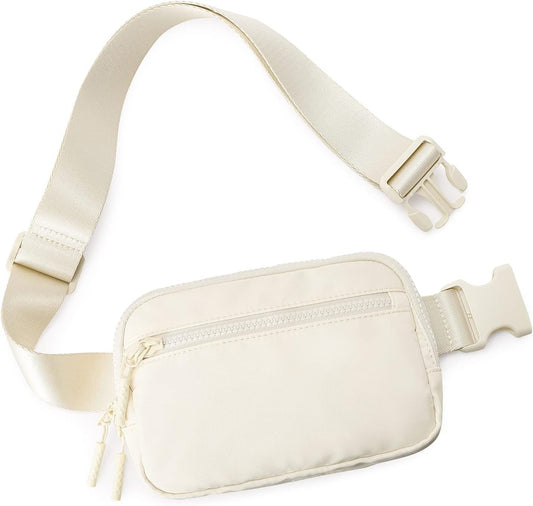 CXJYSD Riñonera de moda casual para hombres y mujeres,correa de hombro ajustable multifuncional,bolso cruzado con 4 bolsillos con cremallera, adecuado para hacer ejercicio,correr (Blanco-02)